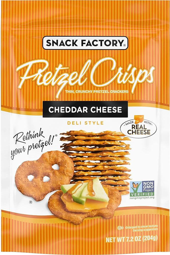 Pretzel Crisps Cheddar Cheese 7.2oz 12ct Empire Snack Distributors